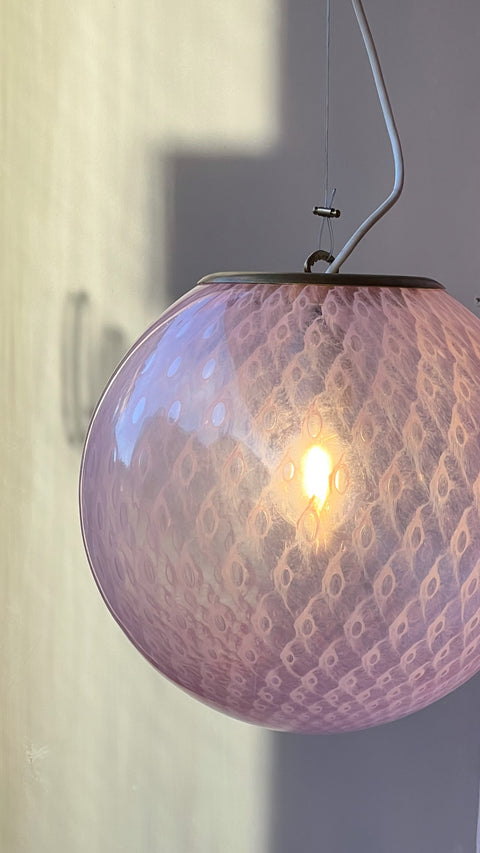 Murano ceiling lamp - pink dots D30 cm