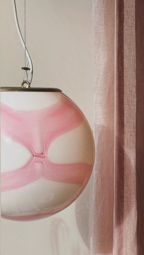 Murano ceiling lamp - pink wave