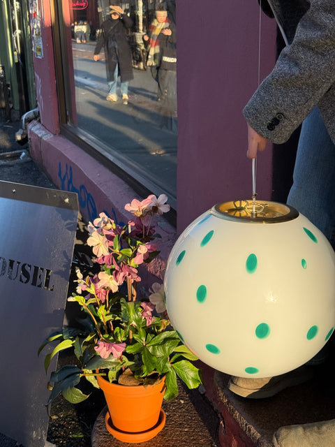 Murano ceiling lamp - green dots d 40 cm