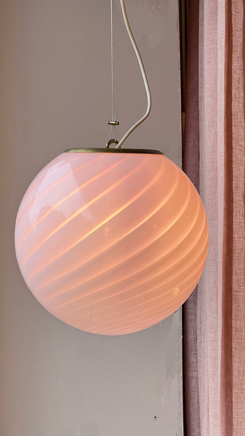 Murano ceiling lamp - pink swirl D30