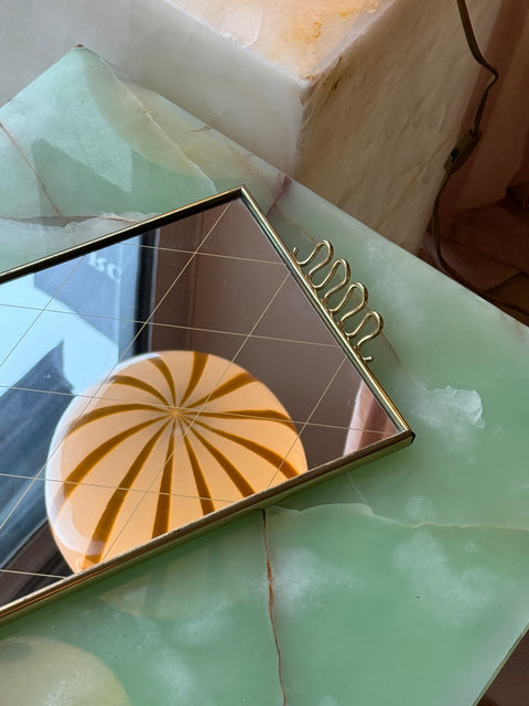 Vintage harlequin mirror tray
