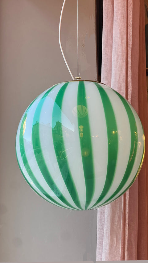 Murano ceiling lamp - green stripe D 40cm