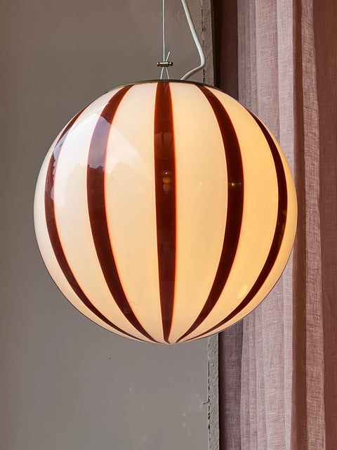 Murano ceiling lamp - brown stripes D30 cm