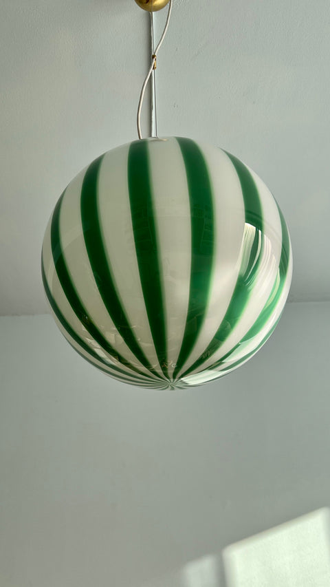 Murano ceiling lamp - green stripe D 40cm