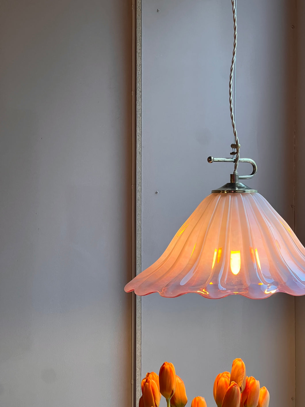 Murano ceiling light - Vintage pink Shell