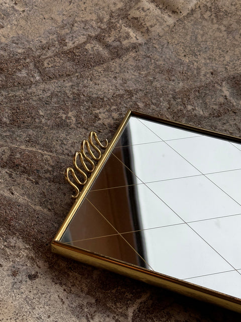 Vintage harlequin mirror tray
