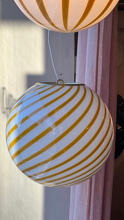 Murano ceiling lamp - yellow swirl D 40 cm