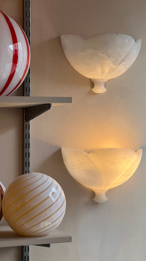 Alabaster wall scone
