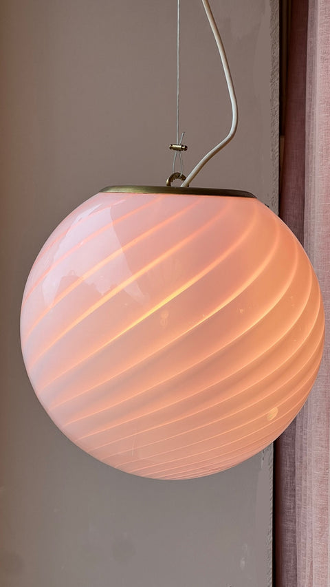 Murano ceiling lamp - pink swirl D30