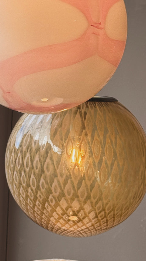 Murano ceiling lamp - amber dotted