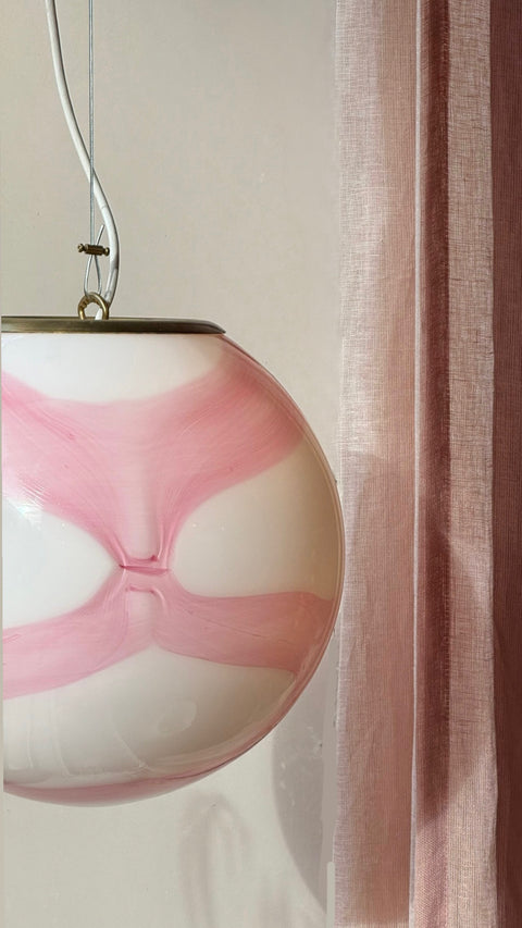 Murano ceiling lamp - pink wave