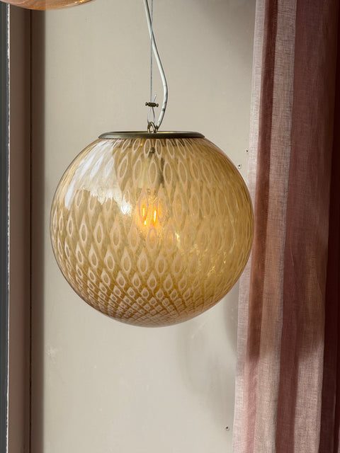 Murano ceiling lamp - amber dotted