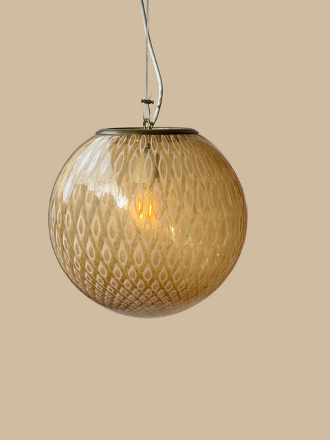 Murano ceiling lamp - amber dotted