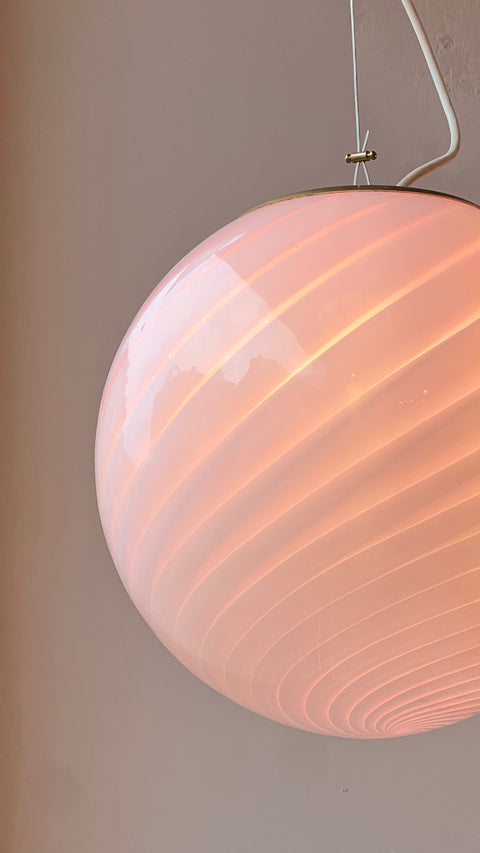 Murano ceiling lamp - pink swirl D30