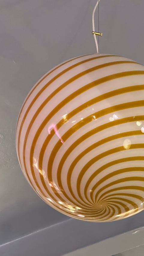 Murano ceiling lamp - yellow swirl D 40 cm