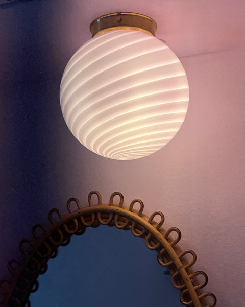 Murano wall / ceiling lamp - pink swirl