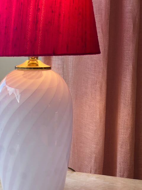 Murano table lamp - pink swirl