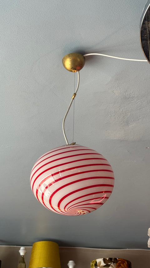 Murano ceiling lamp - Red swirl D25