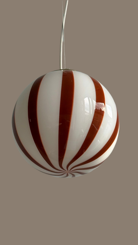 Murano ceiling lamp - brown stripe D20