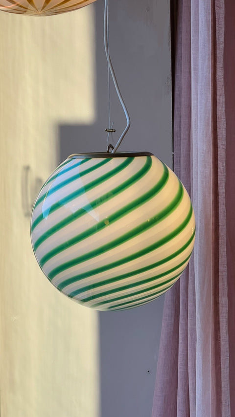 Murano ceiling lamp - green swirl D30 cm