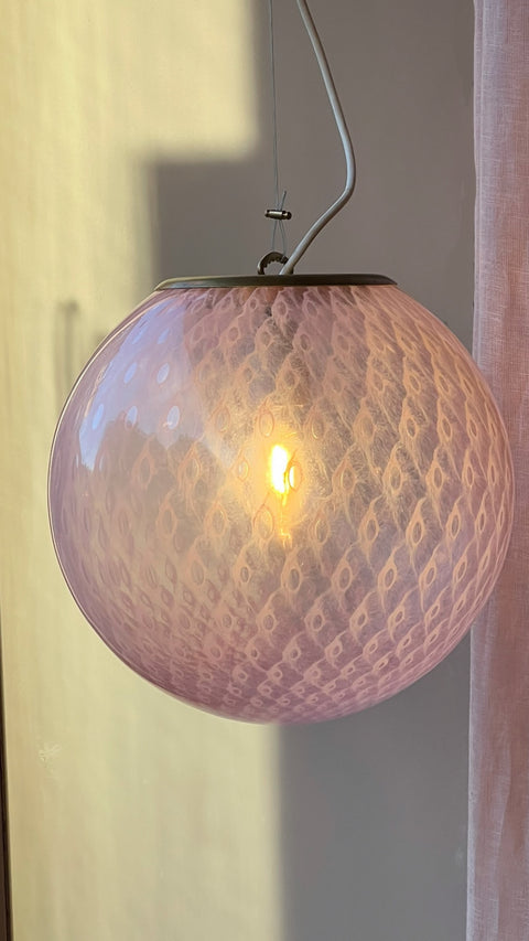 Murano ceiling lamp - pink dots D30 cm