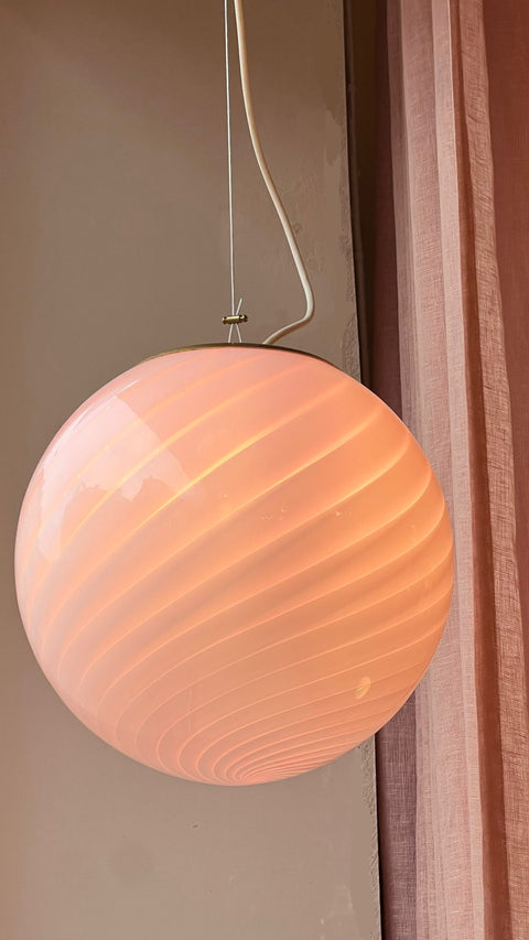 Murano ceiling lamp - pink swirl D30