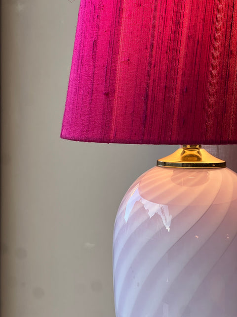 Murano table lamp - pink swirl