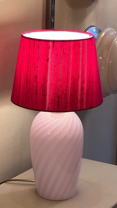 Murano table lamp - pink swirl