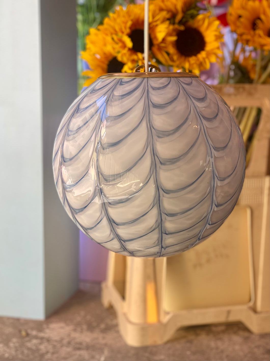 Murano ceiling lamp - light blue/white