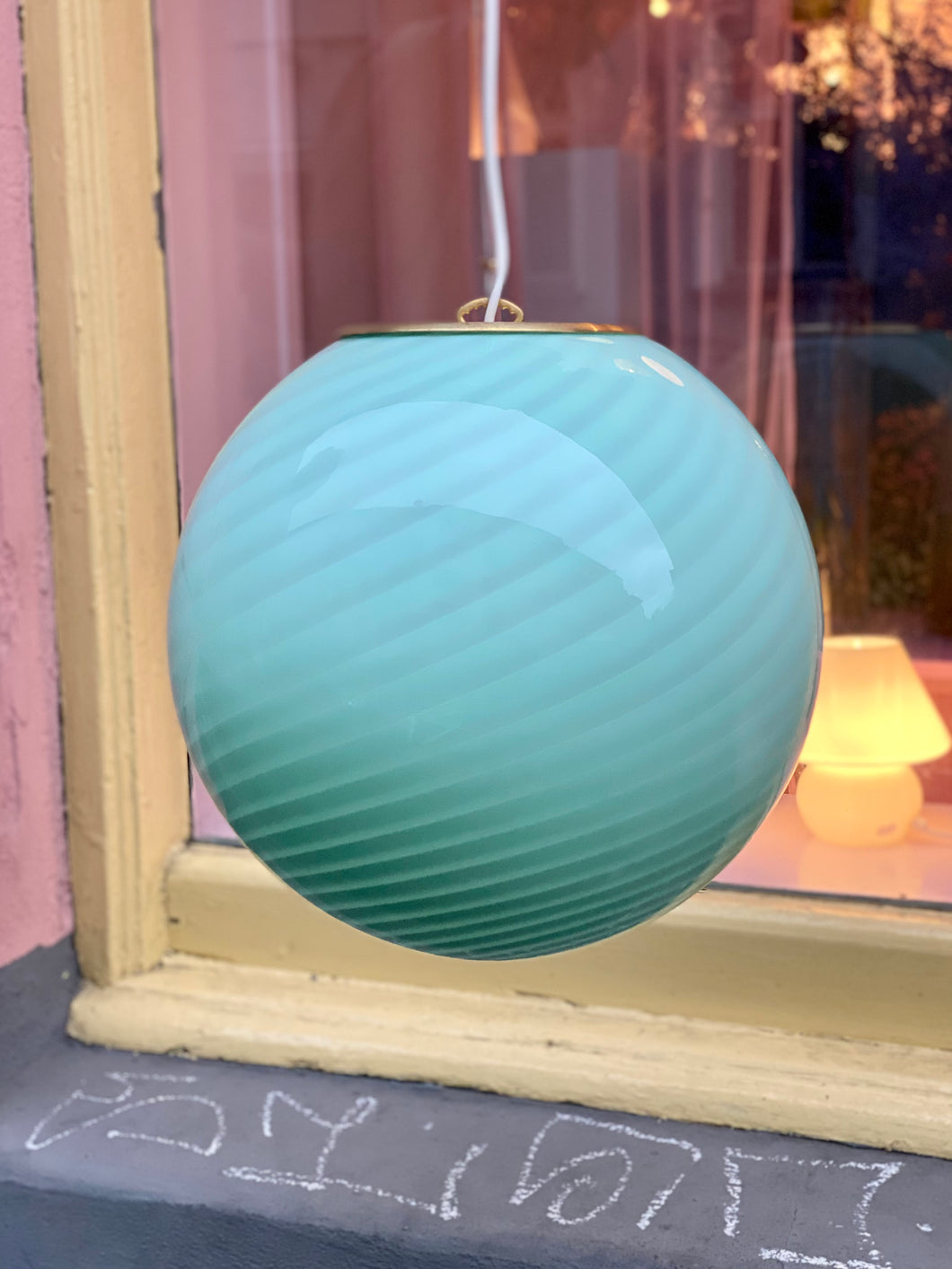 Murano ceiling lamp - mint green swirl D 40 cm