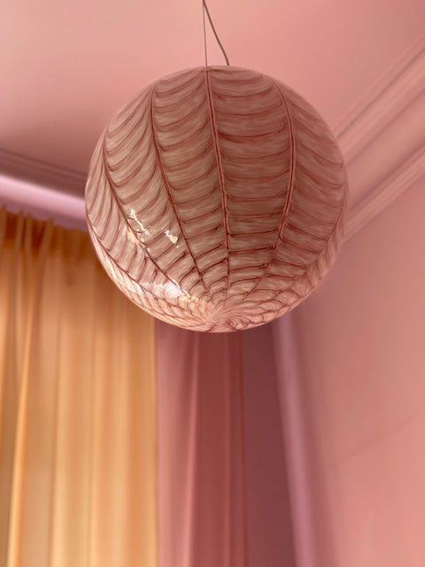 Murano ceiling lamp - pink phoenix pattern D30 cm