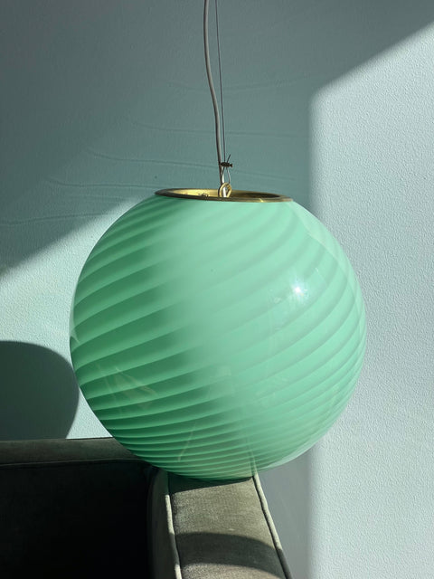 Murano ceiling lamp - mint green swirl D 40 cm