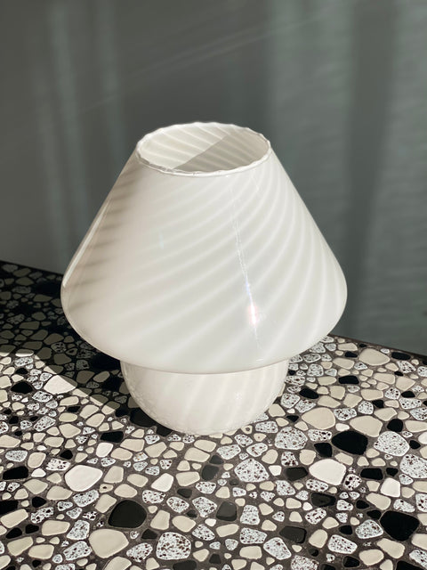 Vintage Mushroom Murano Lamp - White 38cm